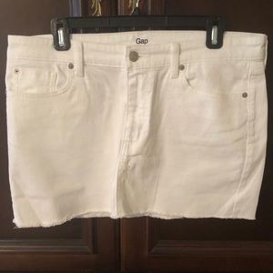 White Denim Mini Skirt